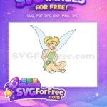 Free Winking Tinkerbell Free Sitting Pose Peter Pan Free SVG - Instant Download
