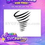 Free Black Curved Line Free Abstract Design Tornado Free SVG - Instant Download