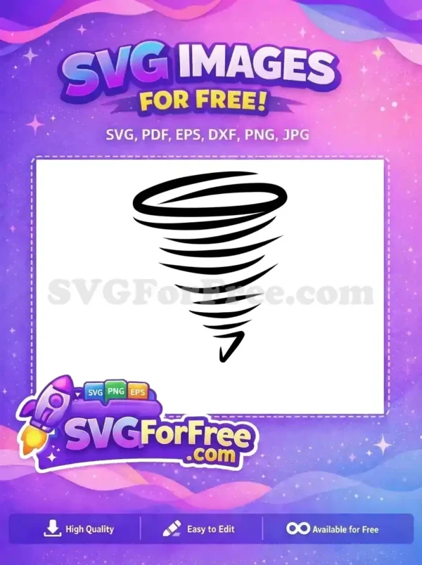 Free Swirling Vortex Free Weather Black Tornado Free SVG 1