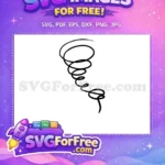 Free Swirling Vortex Free Black Outline Tornado Free SVG - Instant Download