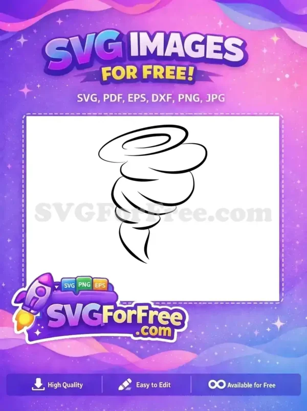 Free Swirling Vortex Free Black Line Tornado Free SVG
