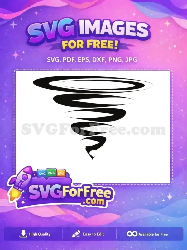 Free Black Swirling Shape Free Abstract Art Tornado Free SVG