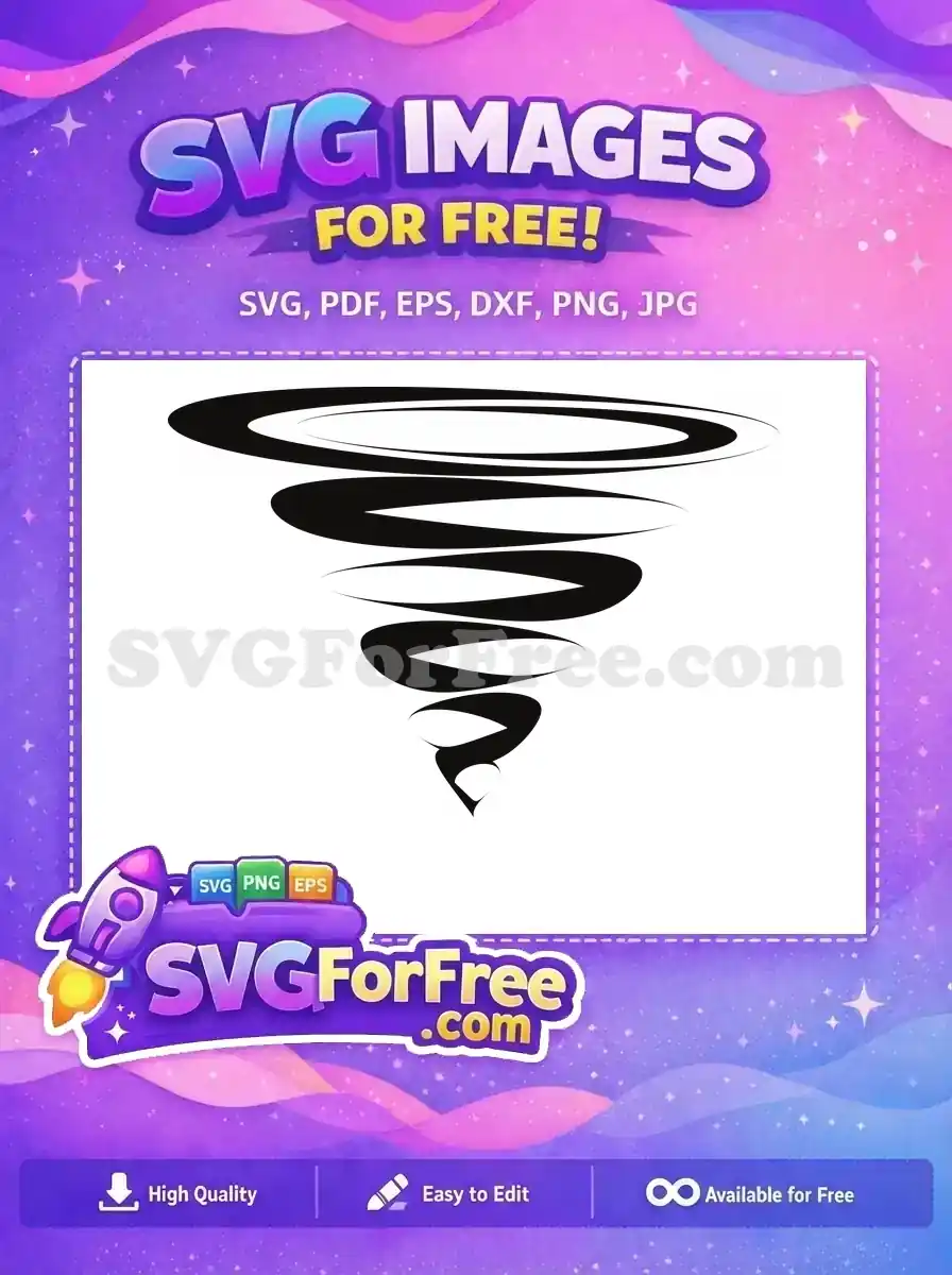 Free Black Swirling Shape Free Abstract Art Tornado Free SVG