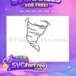 Free Black Line Free Swirling Weather Twister Free SVG - Instant Download