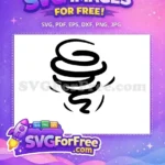 Free Swirling Winds Free Cyclone Black Outline Weather Free SVG - Instant Download