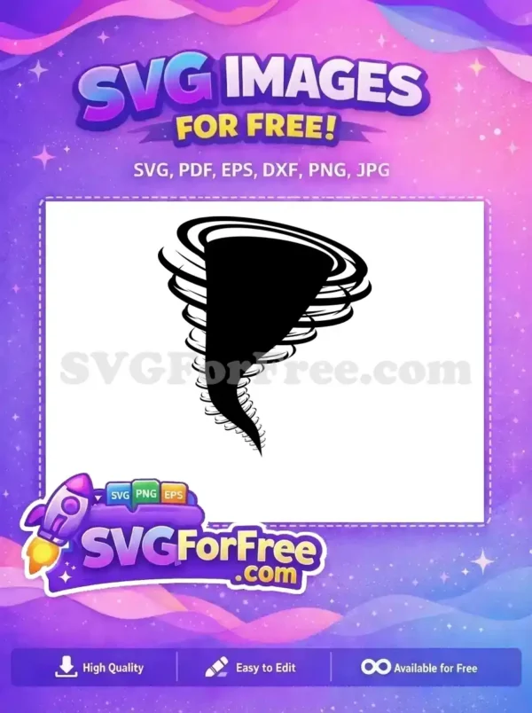 Free Swirling Wind Free Black Tornado Weather Free SVG 1