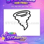 Free Swirling Wind Free Black Outline Weather Free SVG - Instant Download