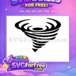 Free Black Swirling Free Winds Isolated Category 1 Free SVG - Instant Download