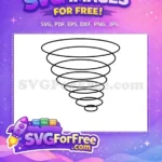 Free Swirling Line Free Circle Shape Tornado Free SVG - Instant Download