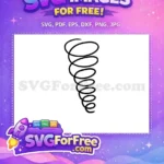 Free Black Line Free Swirling Tornado Weather Free SVG - Instant Download