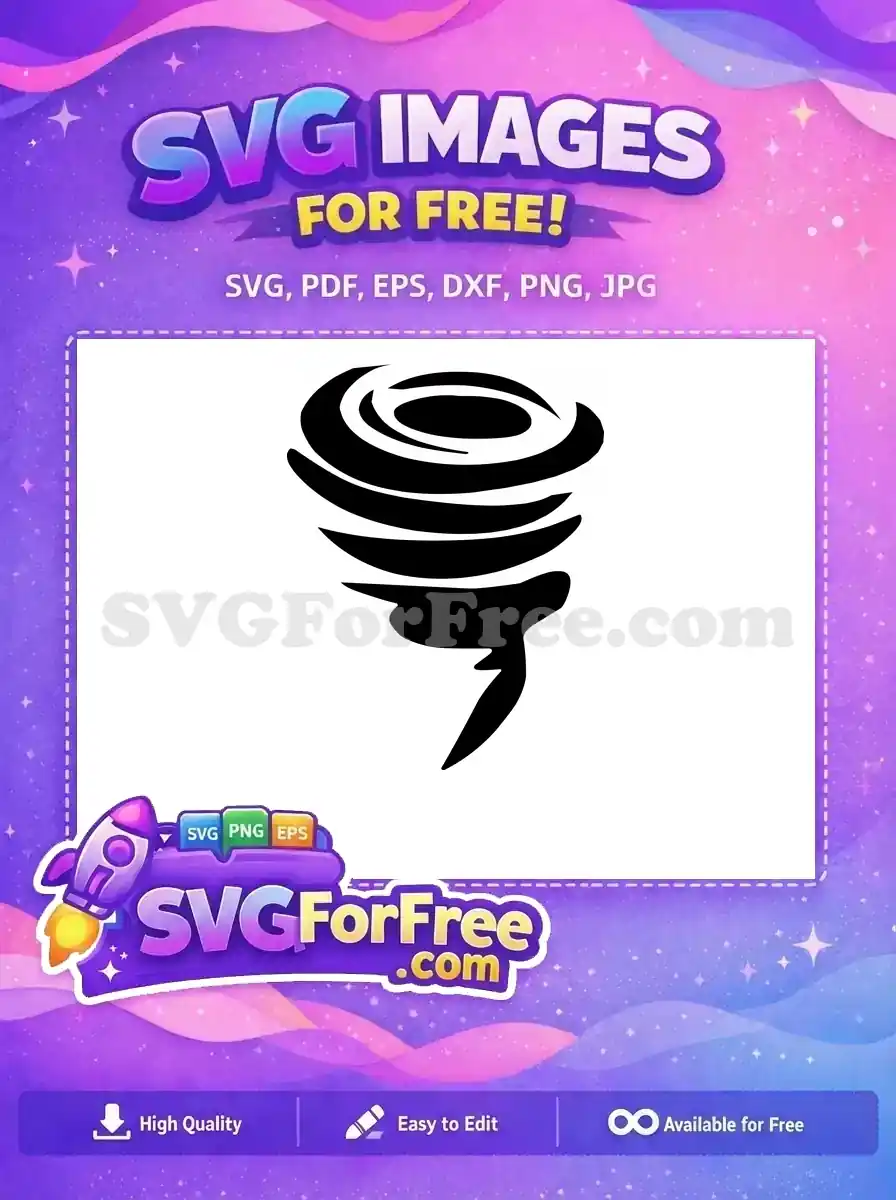 Free Swirling Vortex Free Black Silhouette Tornado Free SVG