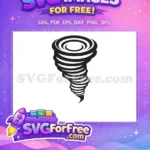Free Swirling Vortex Free Monochrome Tornado Clouds Free SVG - Instant Download