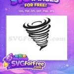 Free Swirling Vortex Free Black Wind Tornado Free SVG - Instant Download