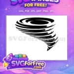Free Swirling Wind Free Black Shape Tornado Free SVG - Instant Download