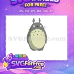 Free Gray Totoro Smiling Free Cute Design Totoro Free SVG - Instant Download