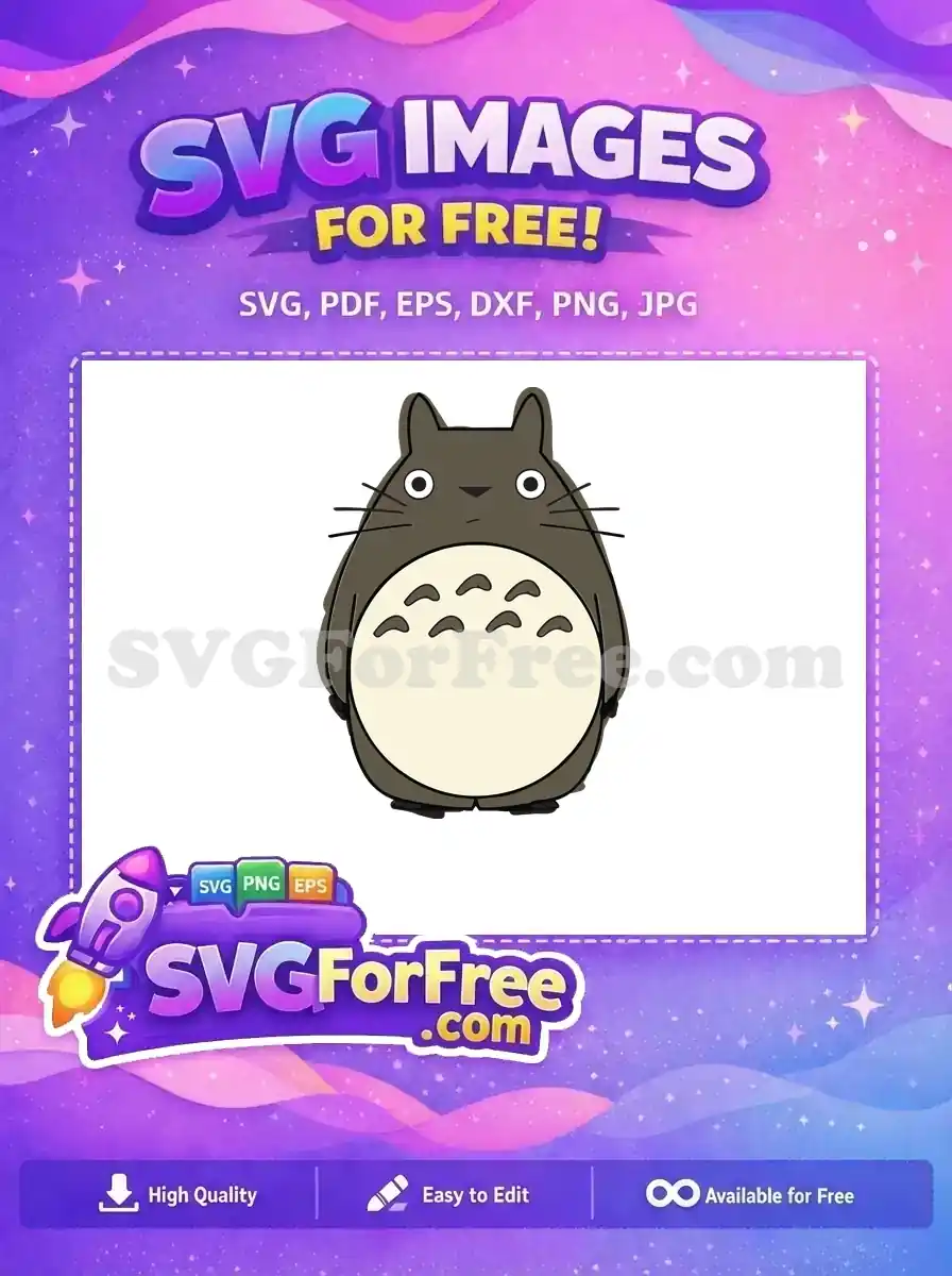 Free Grey Totoro Free Neutral Belly My Neighbor Free SVG