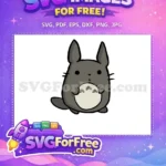 Free Gray Totoro Happy Expression Free Cartoon Character Movie Free SVG - Instant Download