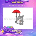 Free Red Umbrella Free Happy Totoro My Neighbor Free SVG - Instant Download