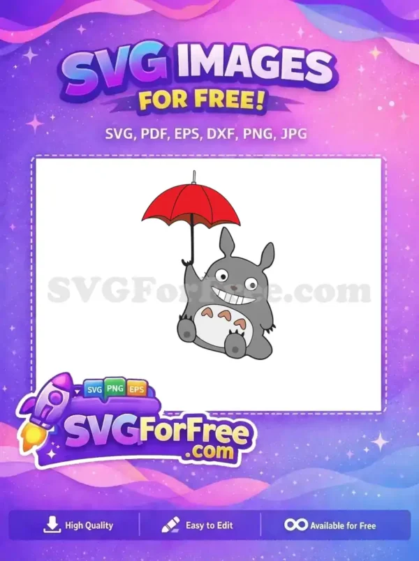 Free Red Umbrella Free Happy Totoro My Neighbor Free SVG