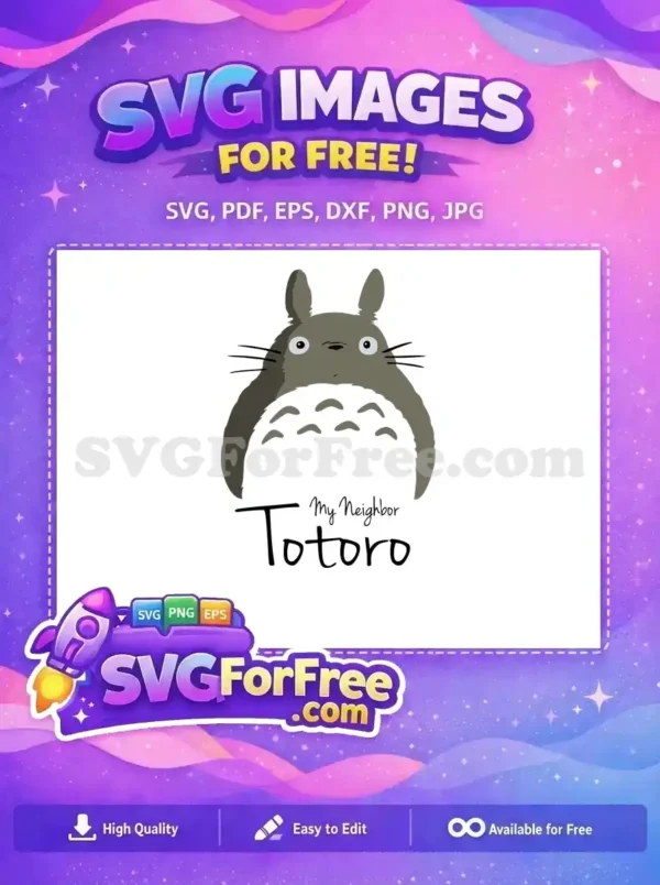 Free Gray Totoro Smiling Free Big Eyes My Neighbor Free SVG