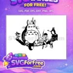 Free Relaxing Totoro Free Silhouette Girls My Neighbor Free SVG - Instant Download