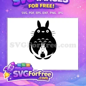 Free Black Totoro Silhouette Free White Totoro Family Movie Free SVG