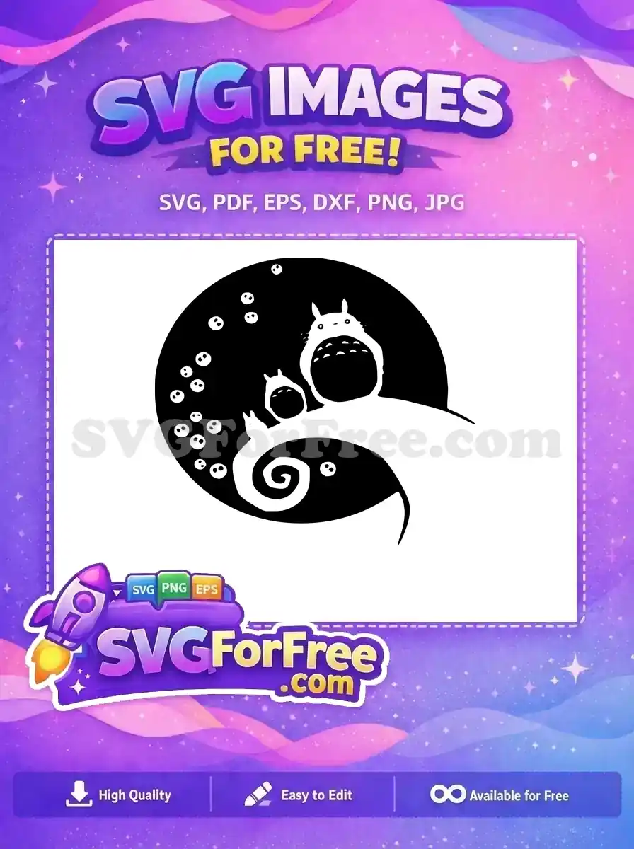 Free Cute Spirits Free Black Silhouette Totoro Movie Free SVG