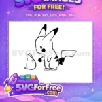 Free Pikachu Black Cheeks Free Standing Little Chu Pokemon Free SVG - Instant Download