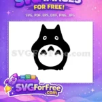 Free Black Totoro Silhouette Free Cute Face My Neighbor Free SVG - Instant Download