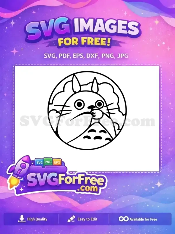 Free Round Fluffy Free Eating Seed Totoro Free SVG