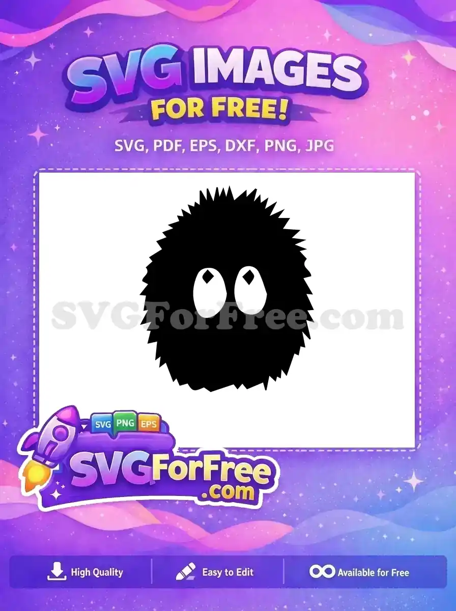 Free Black Soot Sprite Free Big Eyes Totoro Free SVG