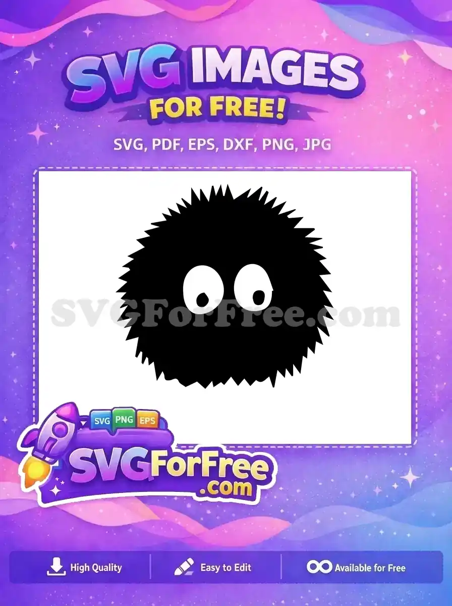 Free Soot Sprite Free Fuzzy Ball Totoro Free SVG