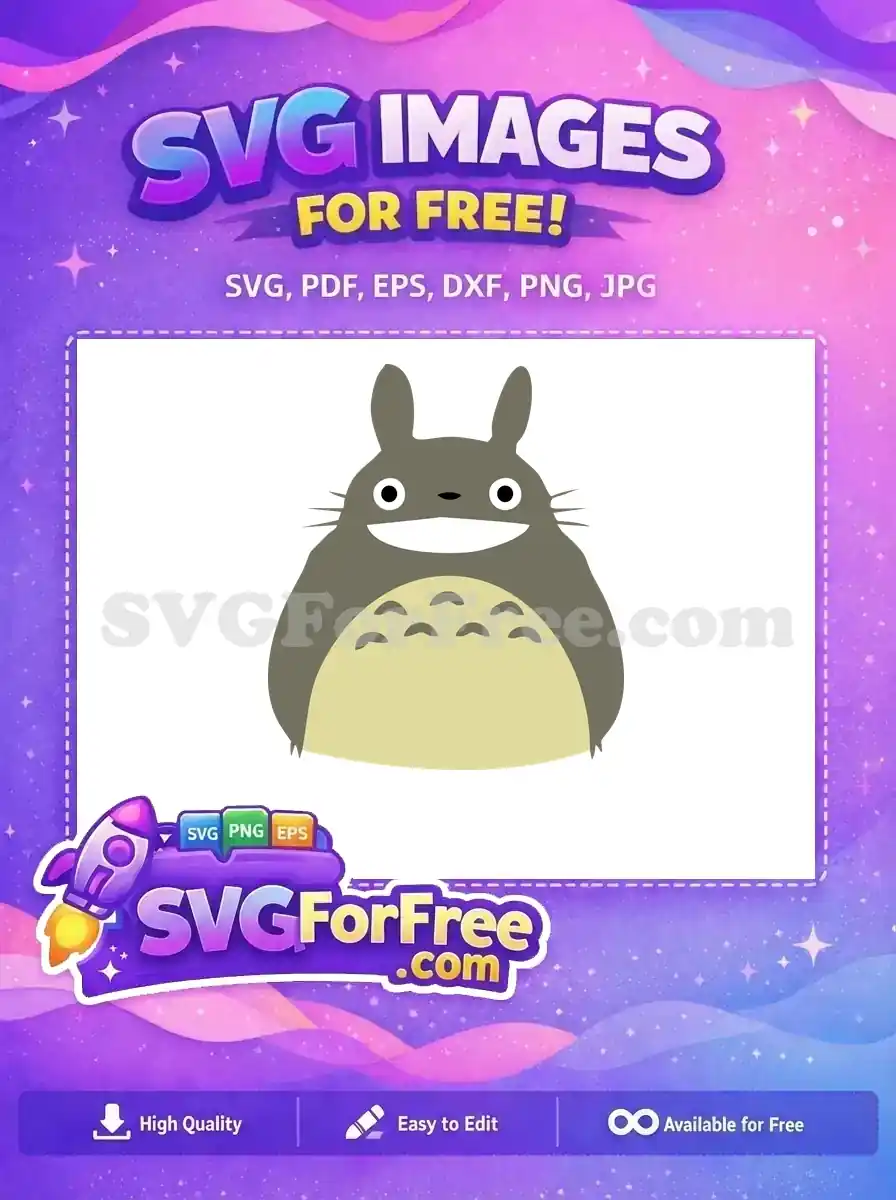 Free Smiling Totoro Free Big Eyes My Neighbor Free SVG