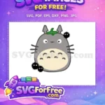 Free Gray Totoro with Leaf Free Soot Sprites Totoro Free SVG - Instant Download