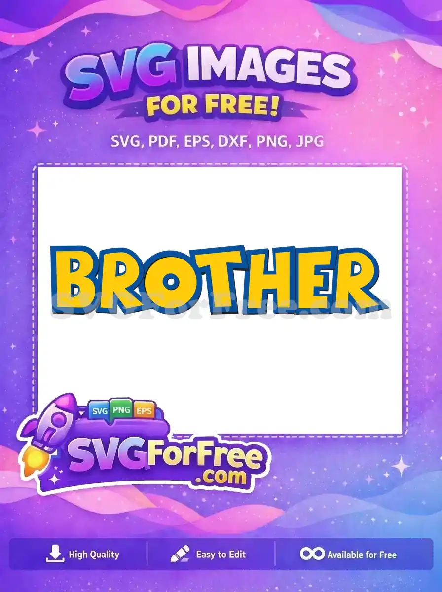 Free Brother Blue Outline Free Yellow Font Toy Story Free SVG