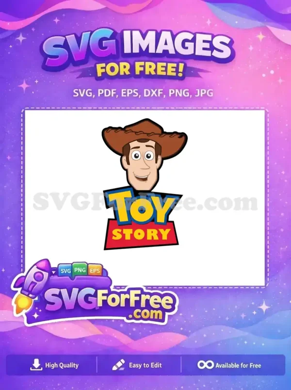 Free Smiling Sheriff Free Woody Face Toy Story Free SVG 1