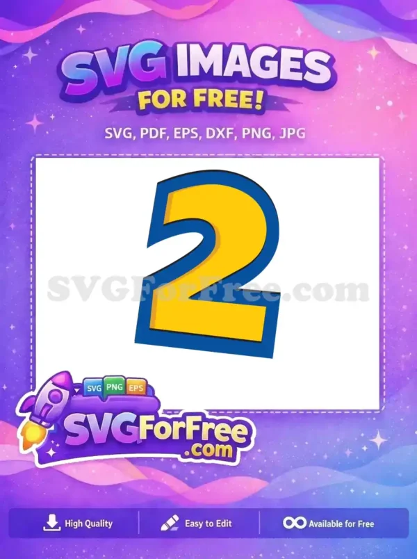 Free Number Two Free Yellow Blue Toy Story Free SVG