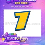 Free Yellow Number One Free Blue Outline Toy Story Free SVG - Instant Download
