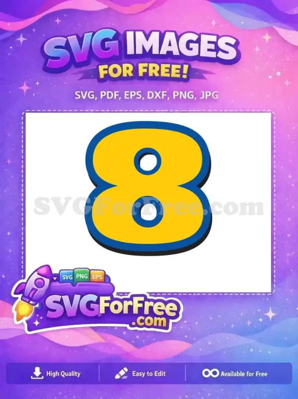 Free Number Eight Free Yellow Blue Toy Story Free SVG 1