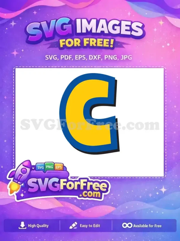 Free Letter C Free Blue Yellow Toy Story Free SVG 1