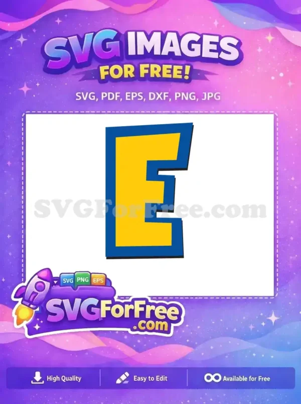 Free Yellow Letter E Free Blue Outline Toy Story Free SVG