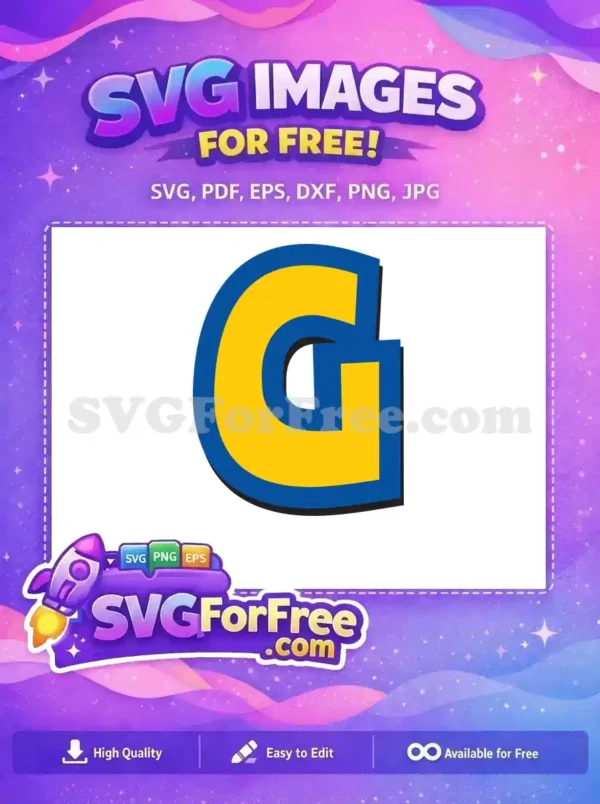 Free Letter G Yellow Blue Free Toy Story Free SVG