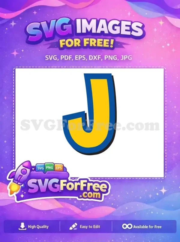 Free Blue Yellow Letter J Free Graphic Toy Story Free SVG