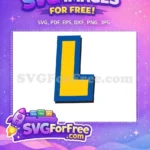 Free Letter L Blue Yellow Free Toy Story Free SVG - Instant Download