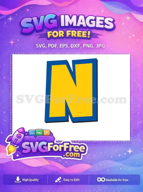 Free Yellow Letter N Free Blue Outline Toy Story Free SVG 1