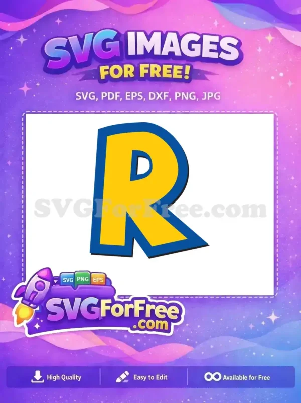 Free Yellow Letter R Free Blue Outline Toy Story Free SVG 1
