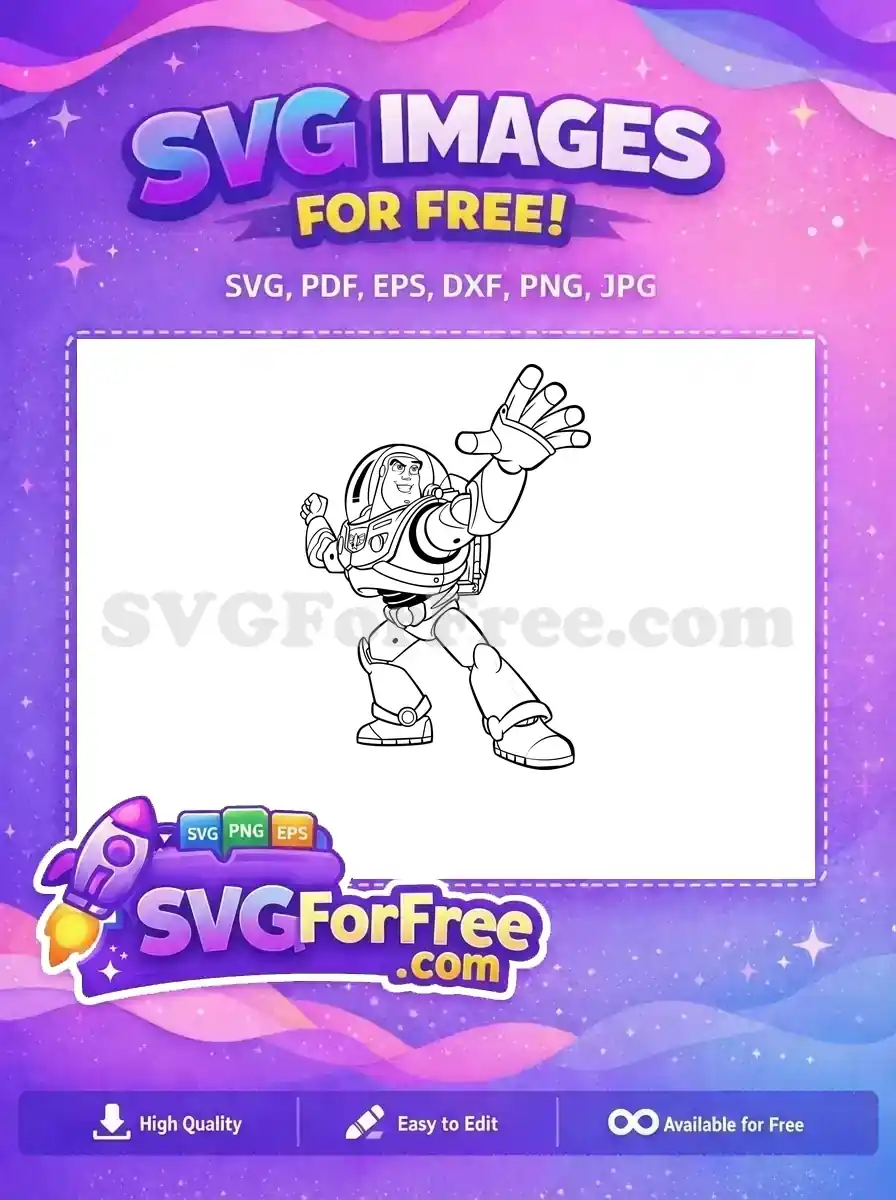 Free Buzz Lightyear Waving Free Arm Toy Story Free SVG 1