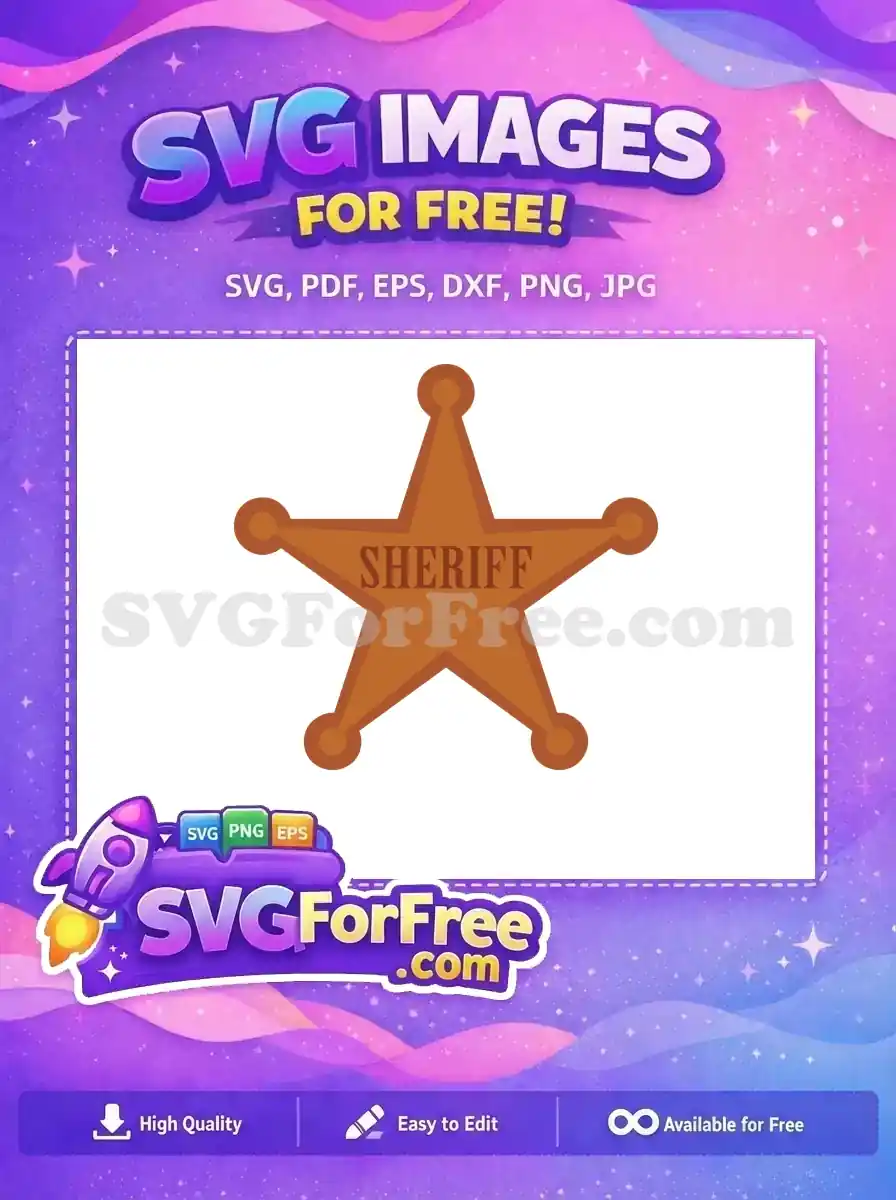 Free Sheriff Star Badge Free Woody Toy Story Free SVG 1