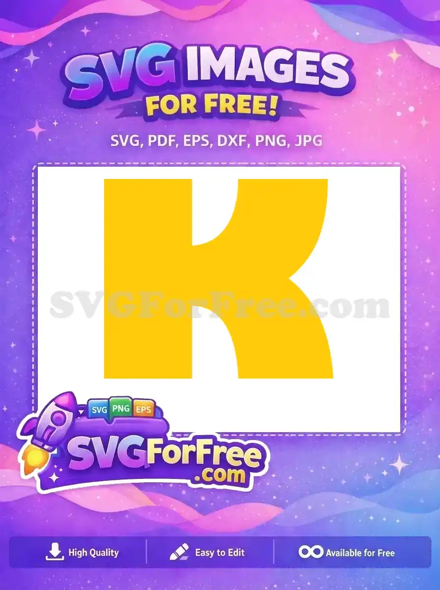 Free Yellow Letter K Free Simple Design Toy Story Free SVG