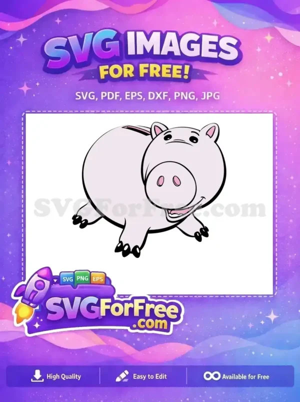 Free Smiling Hamm Free Pink Pig Toy Story Free SVG 1